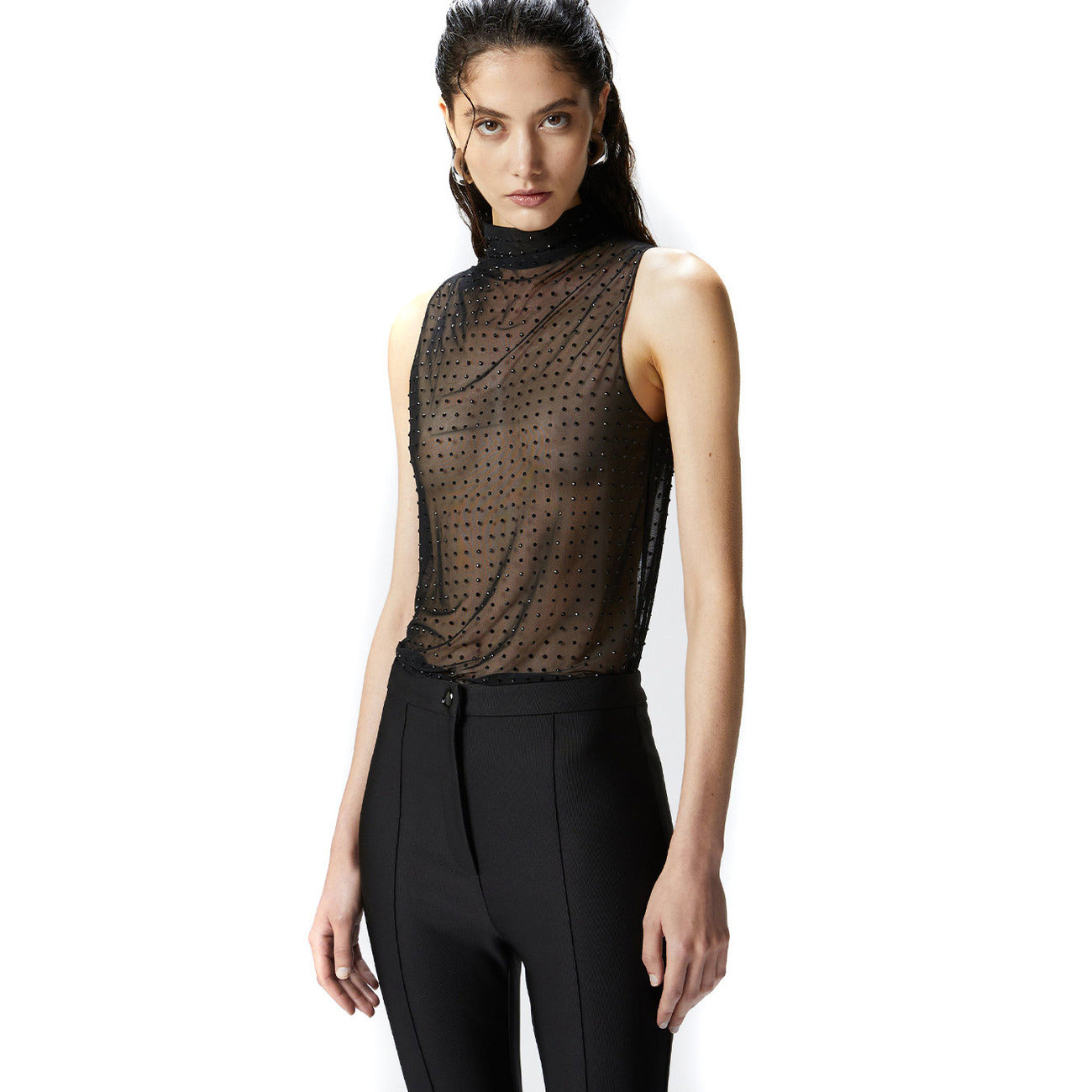 2424725 Pinko Top Nero Donna Nylon 82% Elastan 18%