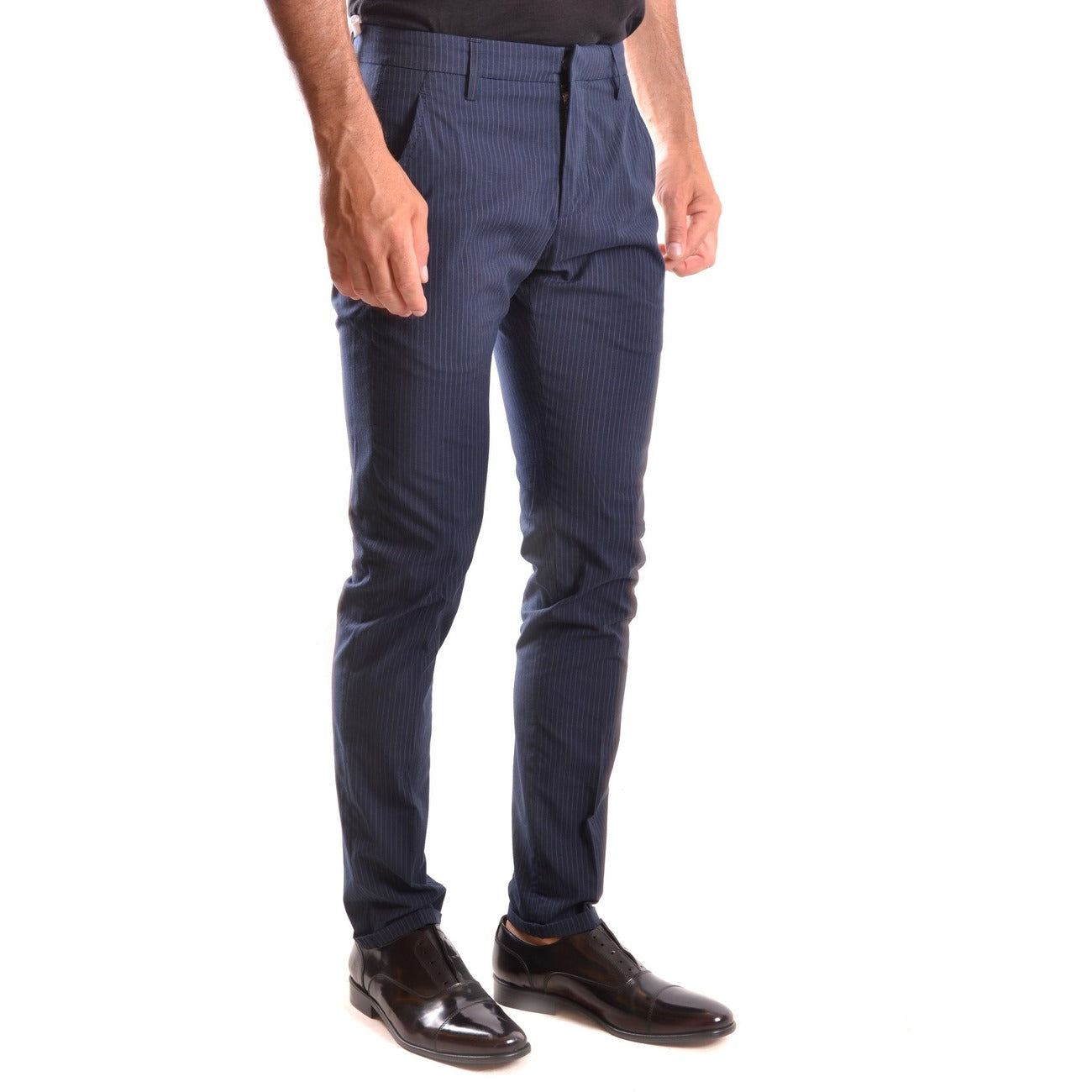2429284 Dondup Pantaloni Blu Righe Cotone Elastan Uomo
