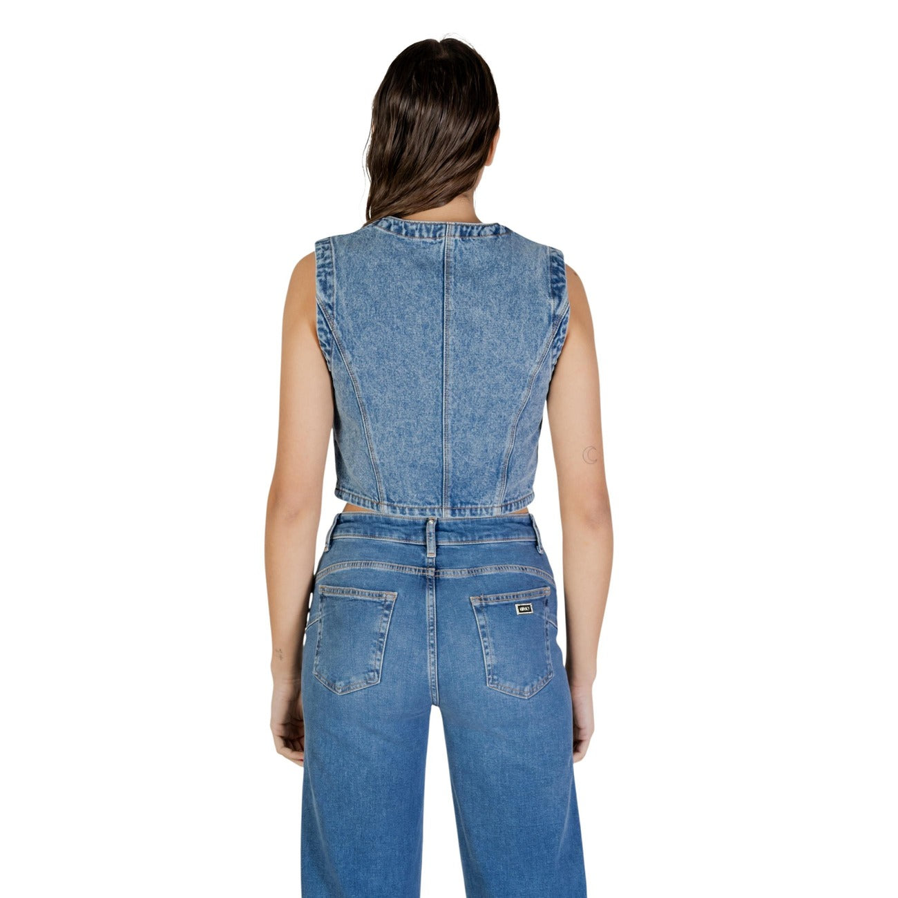 505591 Morgan De Toi Gilet Azzurro Cotone Organico Donna