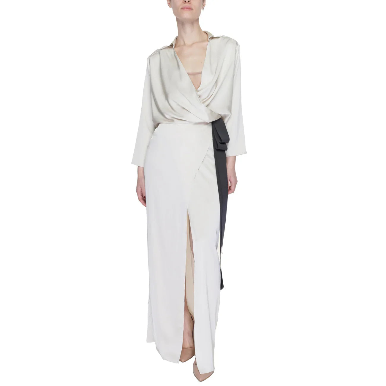 473057 Sandro Ferrone Abito Beige Donna Poliestere Maniche Lunghe Primavera/Estate