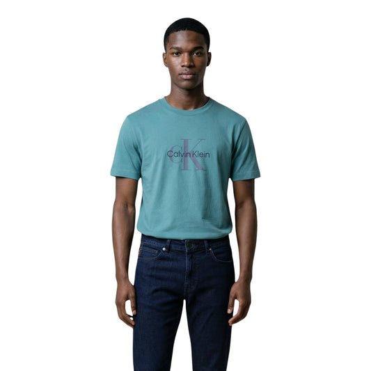 2452014 Calvin Klein Jeans T-Shirt Verde Stampa Uomo