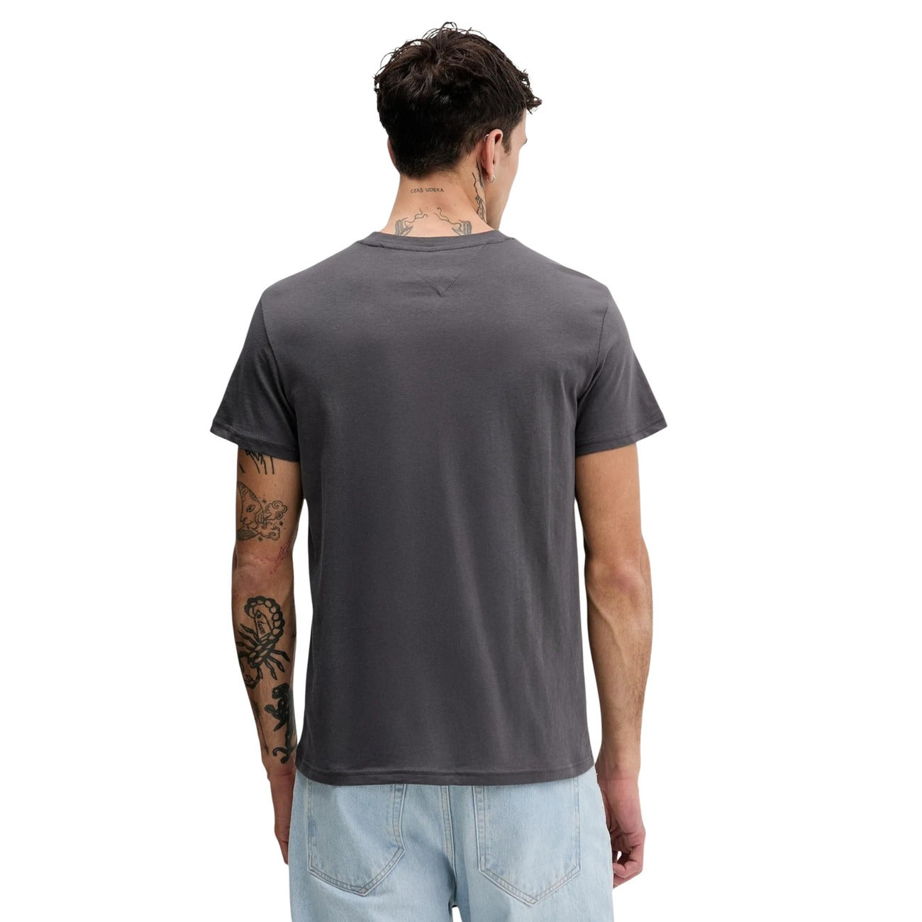 2447136 Tommy Hilfiger Jeans T-shirt Grigia Cotone Organico Uomo