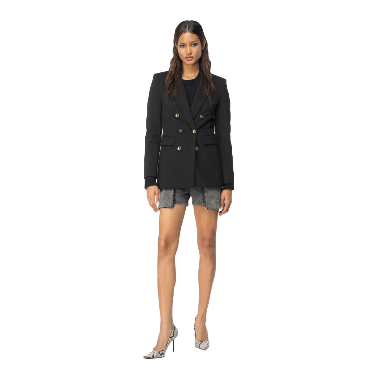 2422981 Pinko Giacca Nera con Bavero Donna