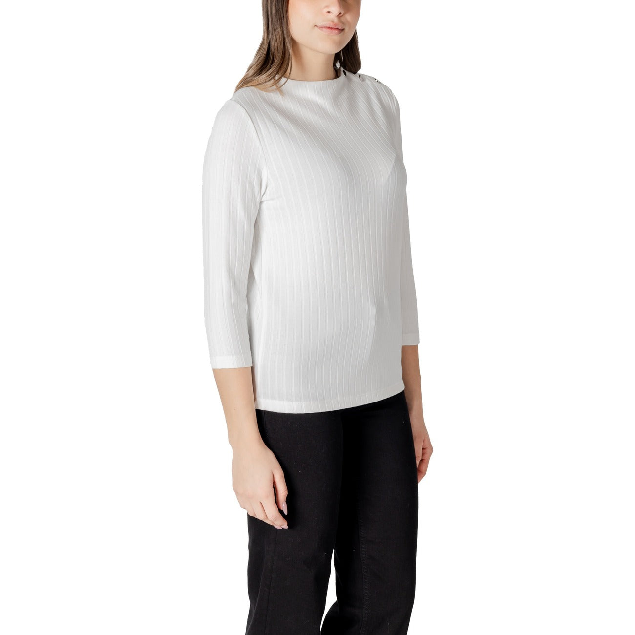 484298 Street One Maglia Bianca Maniche Lunghe Bottoni Donna