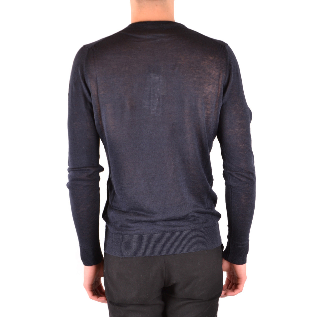 2425458 Woolrich Maglia Blu Lino Maniche Lunghe Uomo