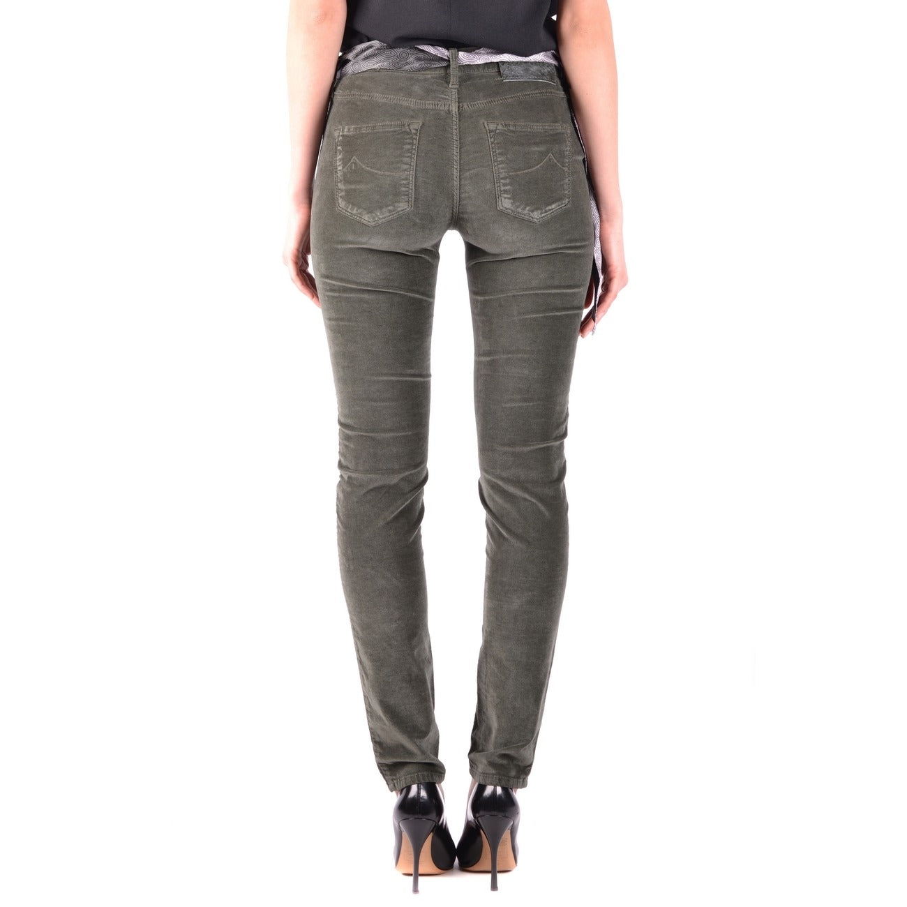 2437700 Jacob Cohen Jeans Verdi Cotone Modal Made Italy Donna