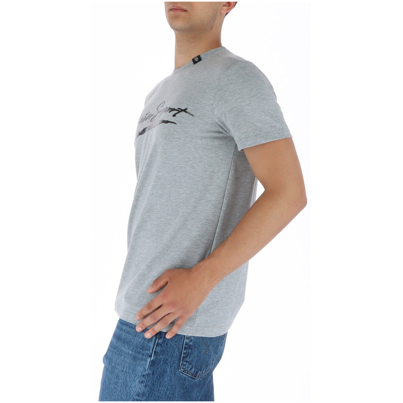 443760 Plein Sport T-Shirt Grigio Stampa Uomo
