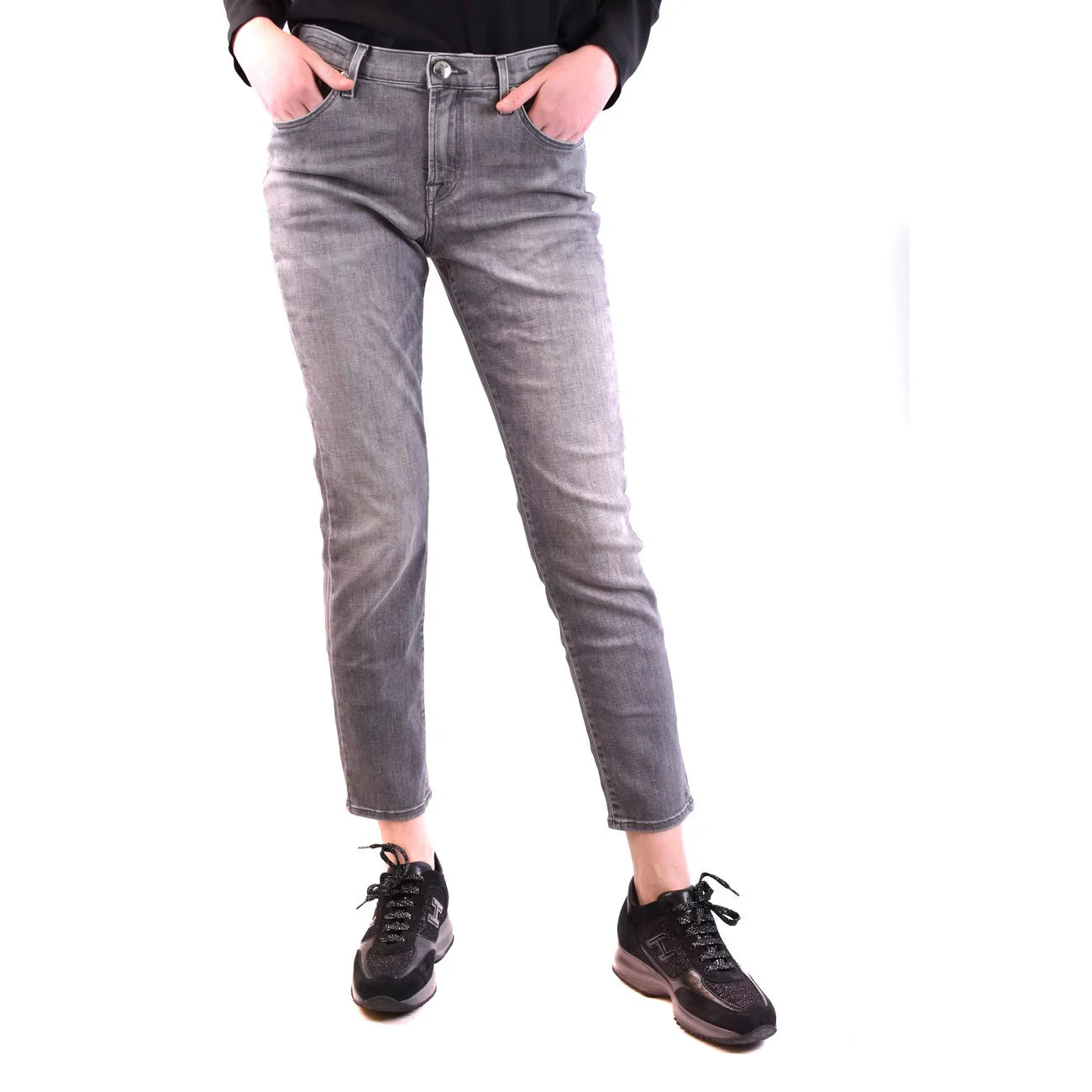 2437711 Jacob Cohen Jeans Grigi Cotone Lyocell Made Italy Donna