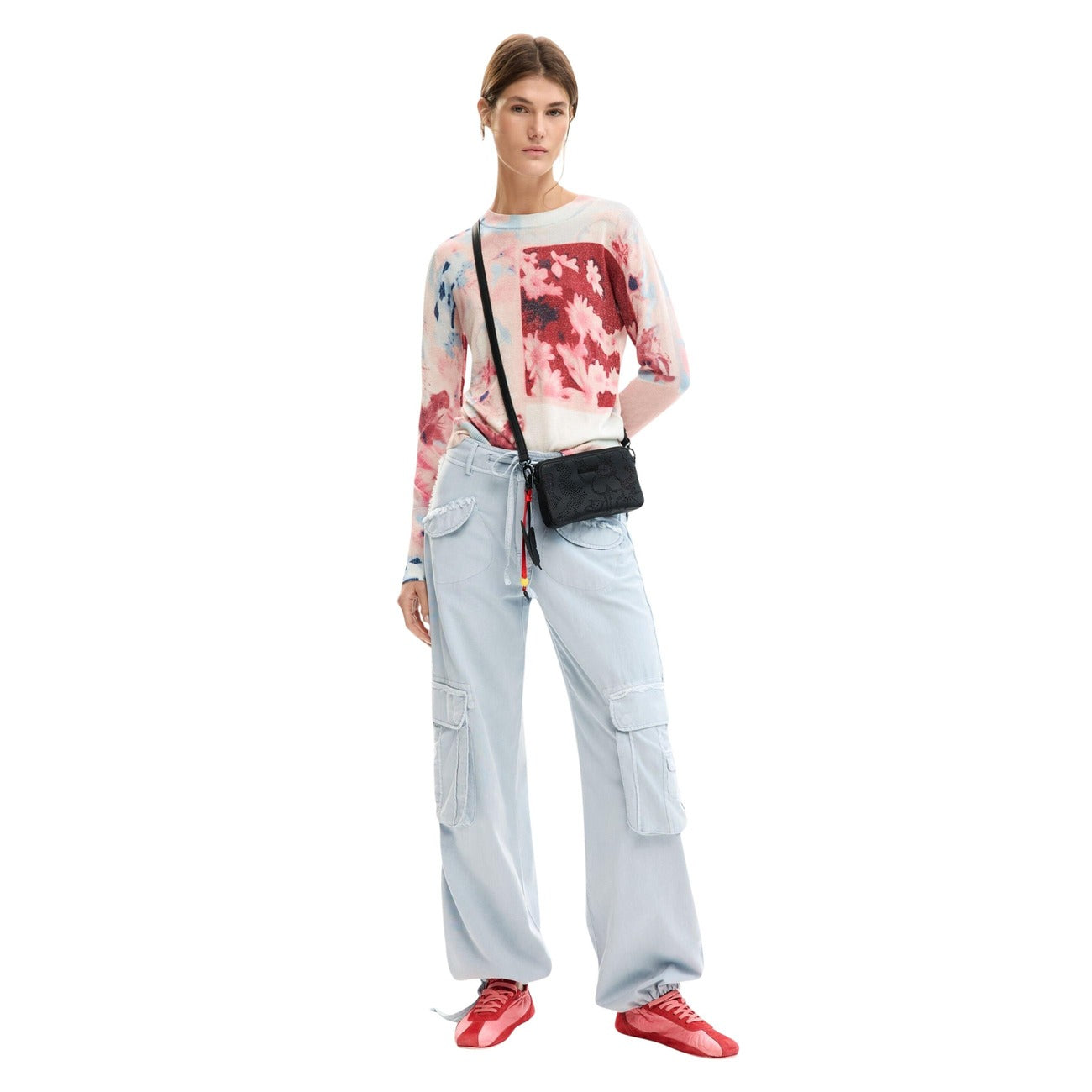2454464 Desigual Maglia Donna Rosa Floreale Viscosa
