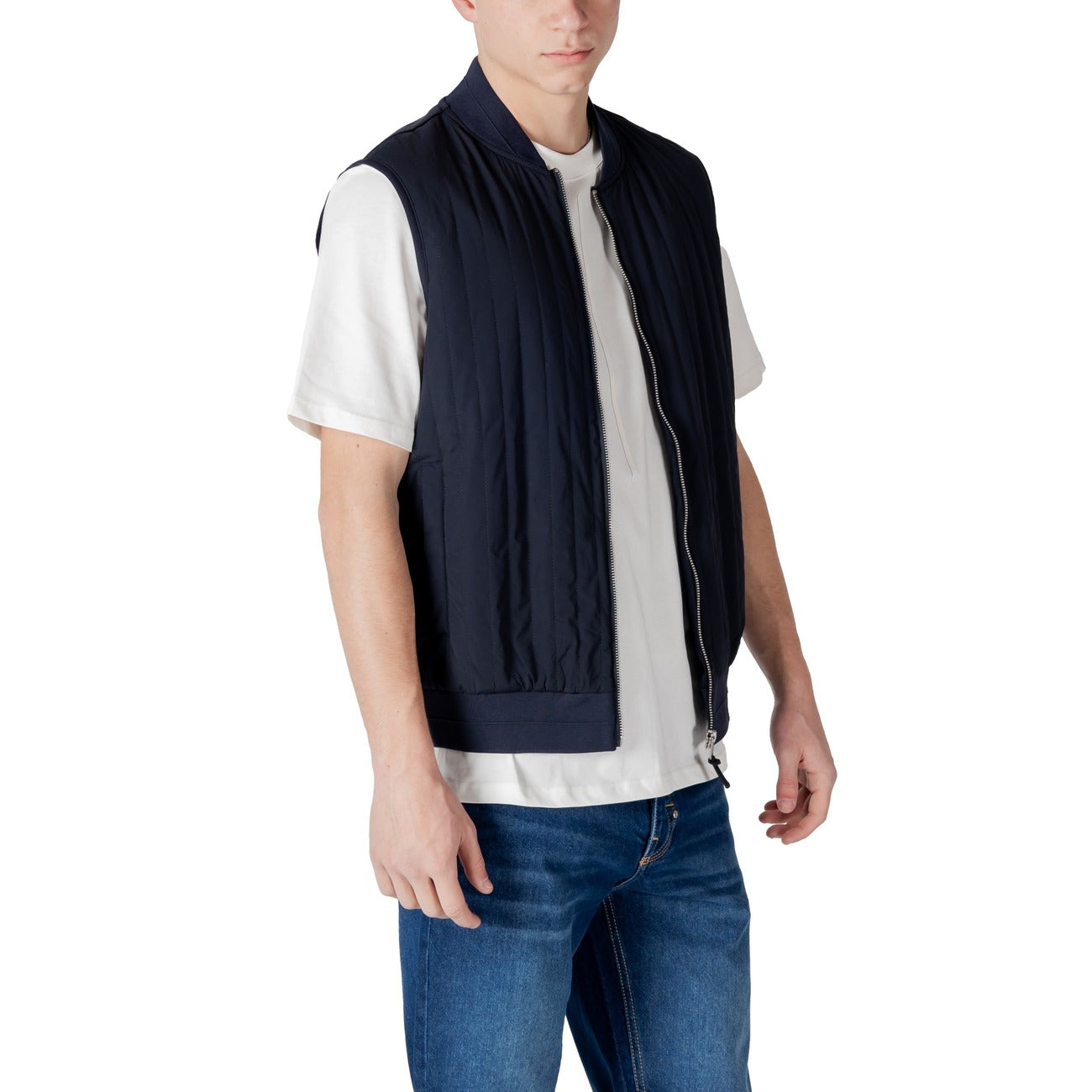 2413447 Antony Morato Gilet Blu Cotone Smanicato Uomo