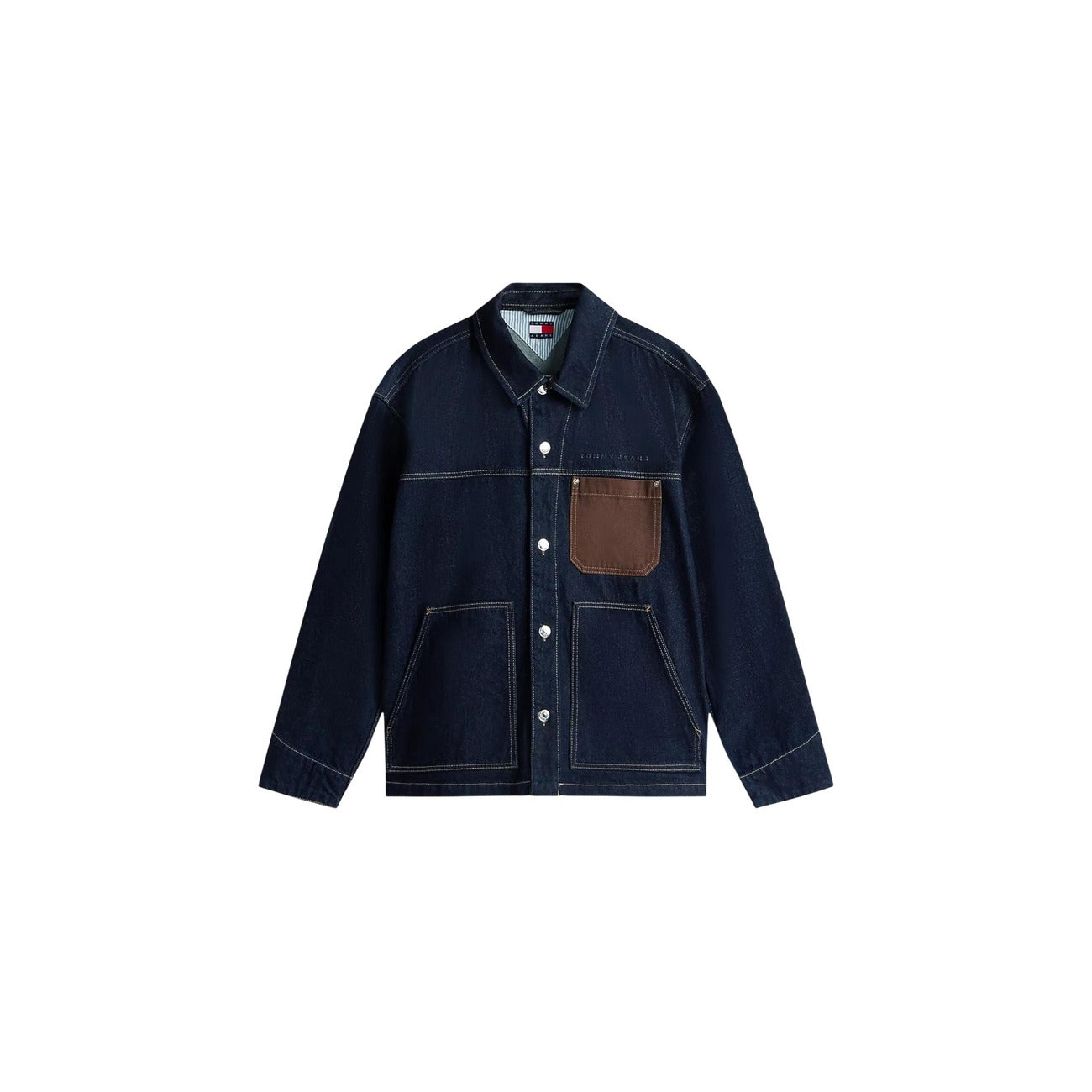 2447991 Tommy Hilfiger Jeans Giubbotto Blu Cotone Organico Uomo