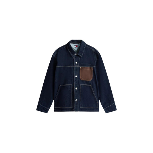 2447991 Tommy Hilfiger Jeans Giubbotto Blu Cotone Organico Uomo