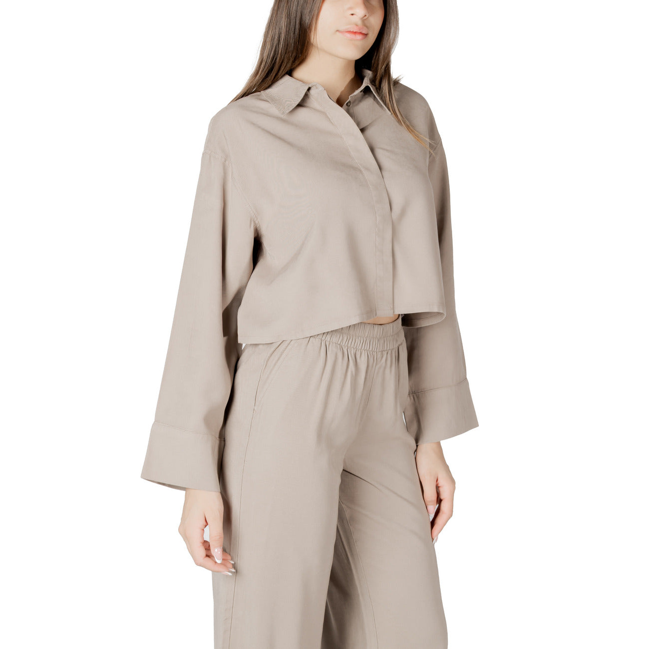 2418393 Only Blouse Beige Viscosa Colletto Classico Donna