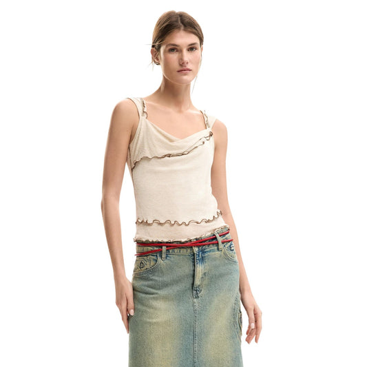 2459781 Desigual Top Beige Donna