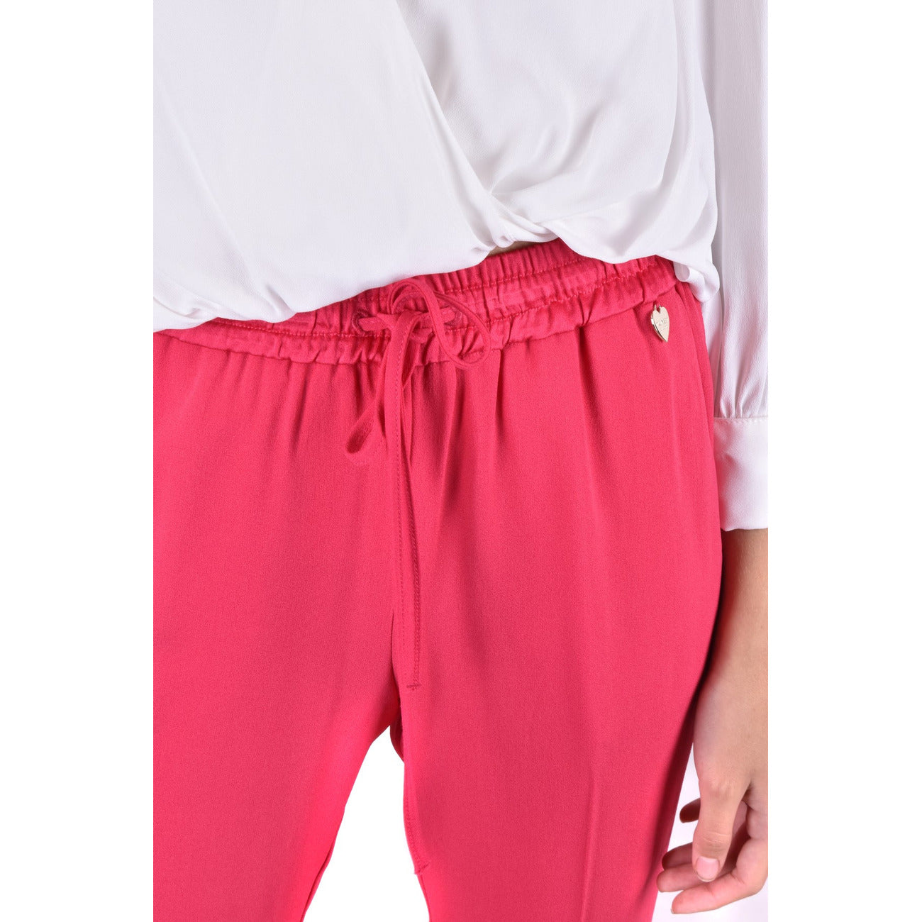 2456199 Twinset Pantaloni Fuxia Acetato Viscosa Lacci Donna