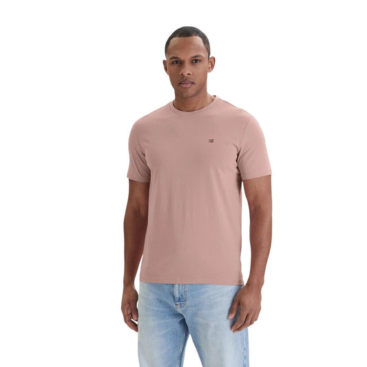 2458640 Napapijri T-Shirt Rosa Cotone Scollo Tondo Uomo