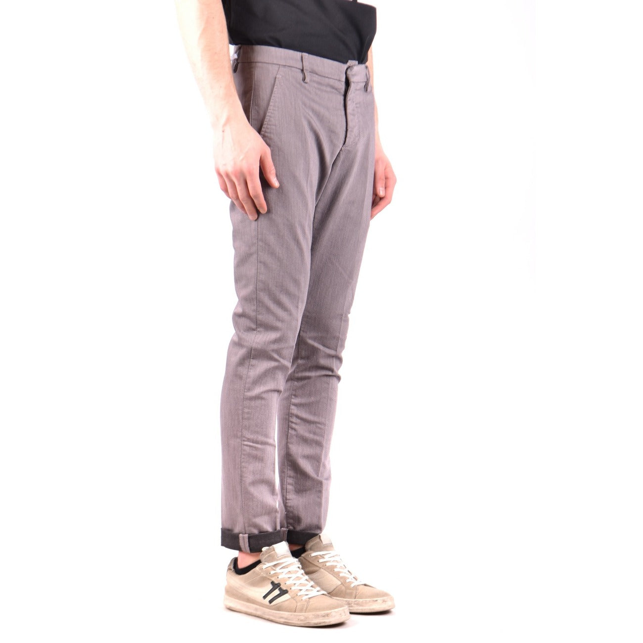 2429589 Dondup Pantaloni Grigio Poliestere Cotone Elastan Uomo