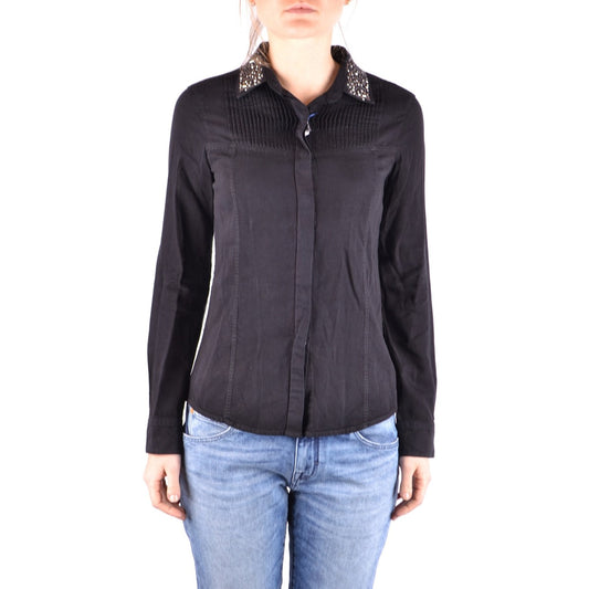 2437783 Jacob Cohen Camicia Nera Lyocell Bottoni Made Italy Donna