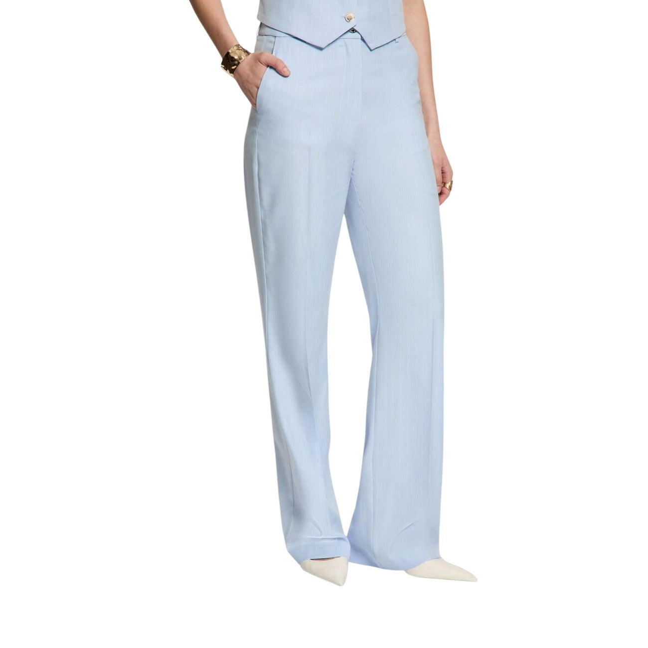 513003 Morgan De Toi Pantaloni Azzurri Gessato Donna Primavera/Estate
