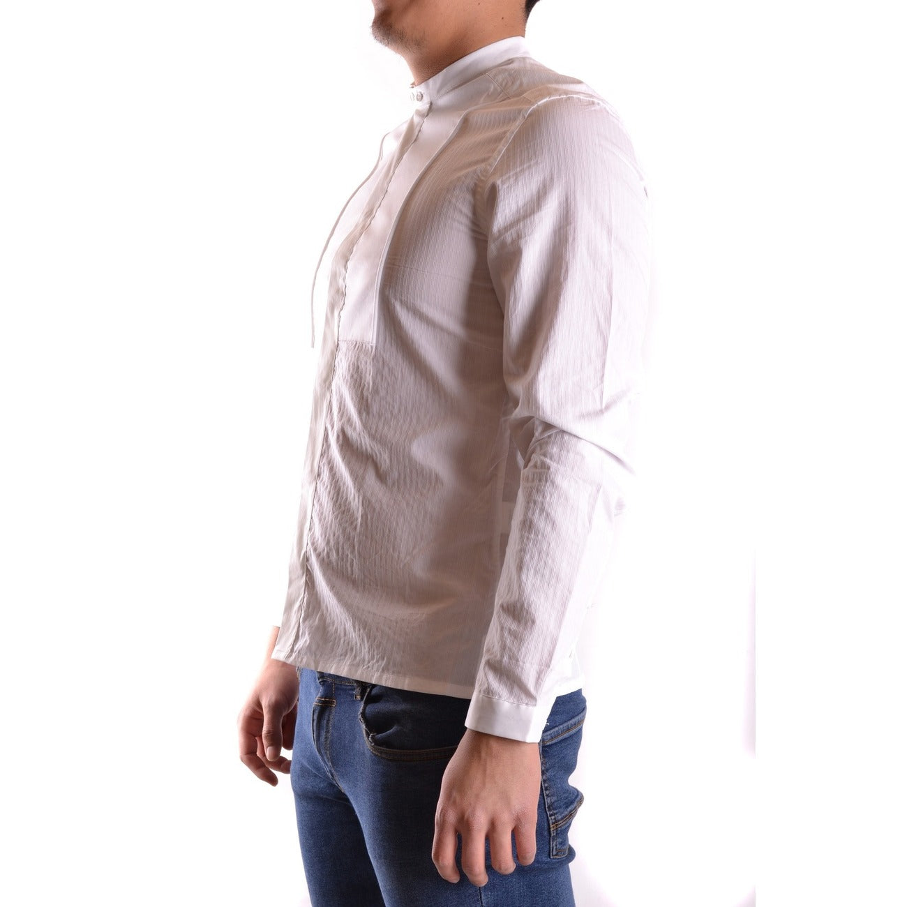 2430948 Paolo Pecora Camicia Bianco Cotone Uomo