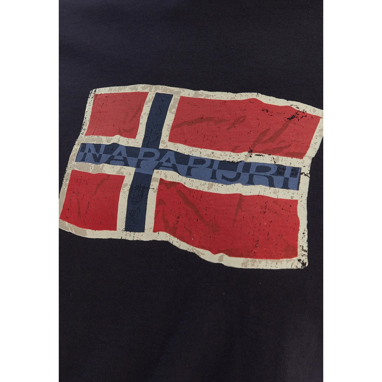 2459147 Napapijri T-Shirt Blu Cotone Stampa Scollo Tondo Uomo