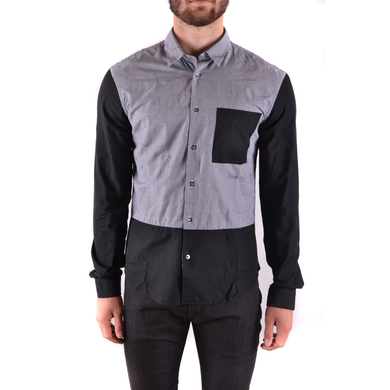 2431258 Alexander McQueen Camicia Nero Stampa Colorata Maniche Lunghe Uomo