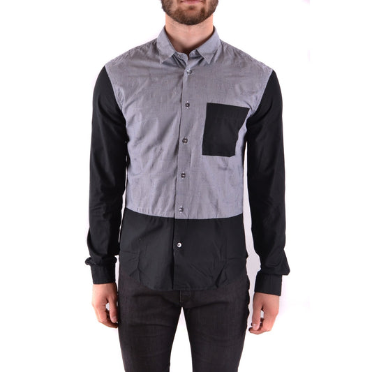 2431258 Alexander McQueen Camicia Nero Stampa Colorata Maniche Lunghe Uomo