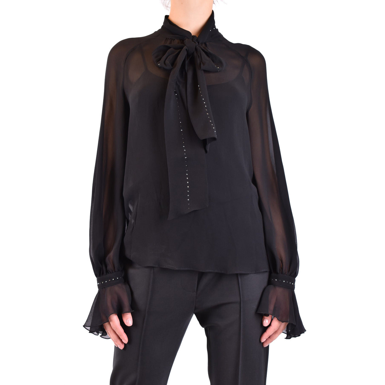 493876 Maxmara Camicia Nera Seta Donna Primavera/Estate