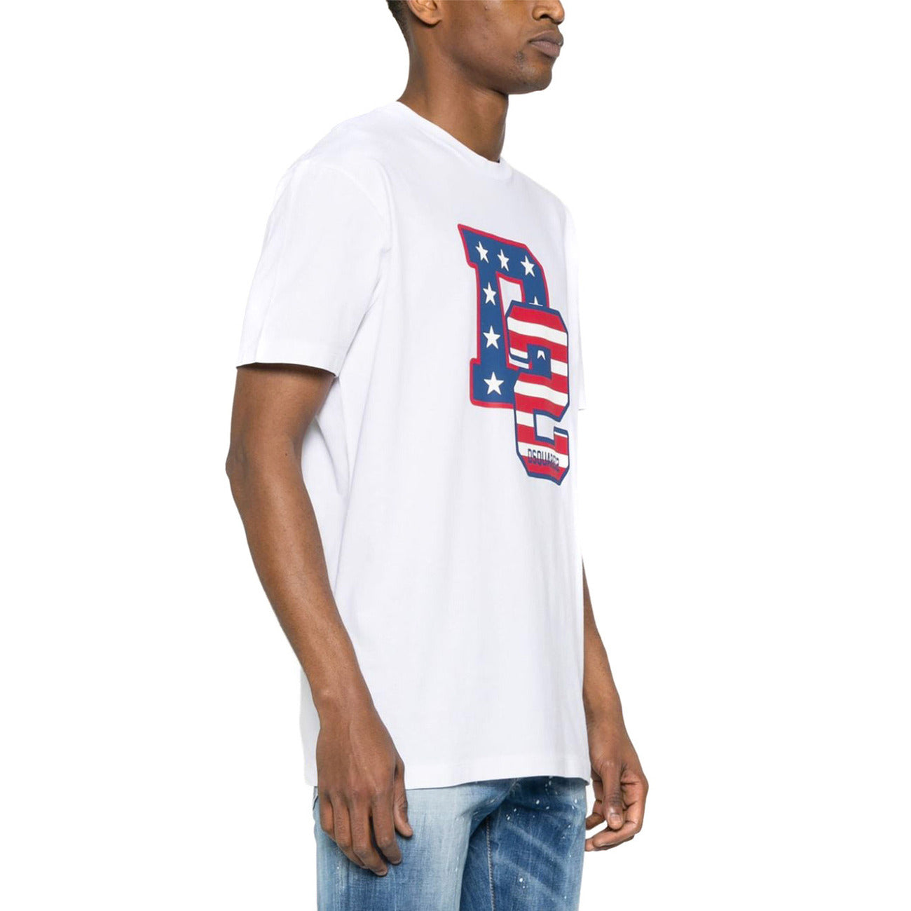 2423348 Dsquared2 T-Shirt Bianca Stampa Uomo