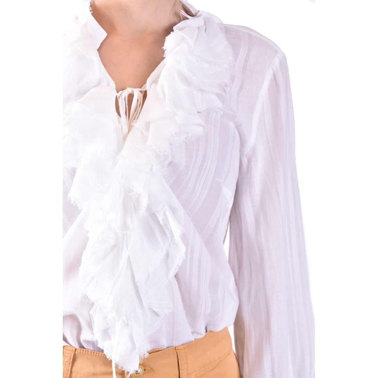 2429978 Dondup Camicia Bianca Maniche Lunghe Donna