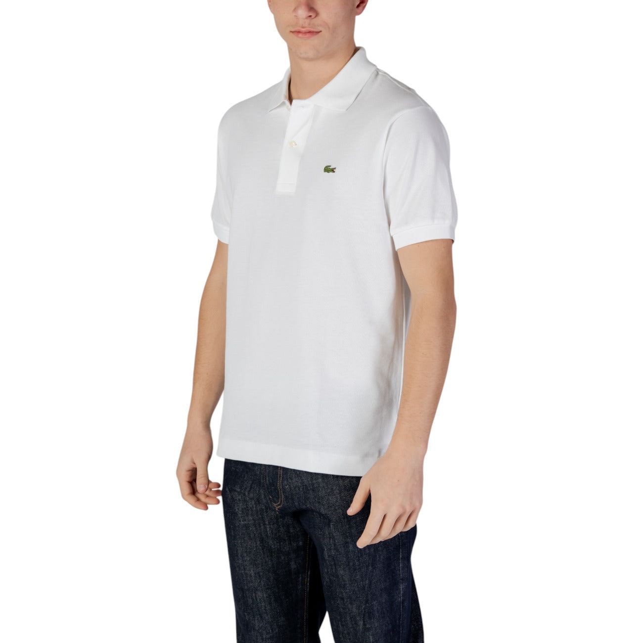 2412613 Lacoste Polo Bianca Cotone Colletto Polo Maniche Corte Uomo