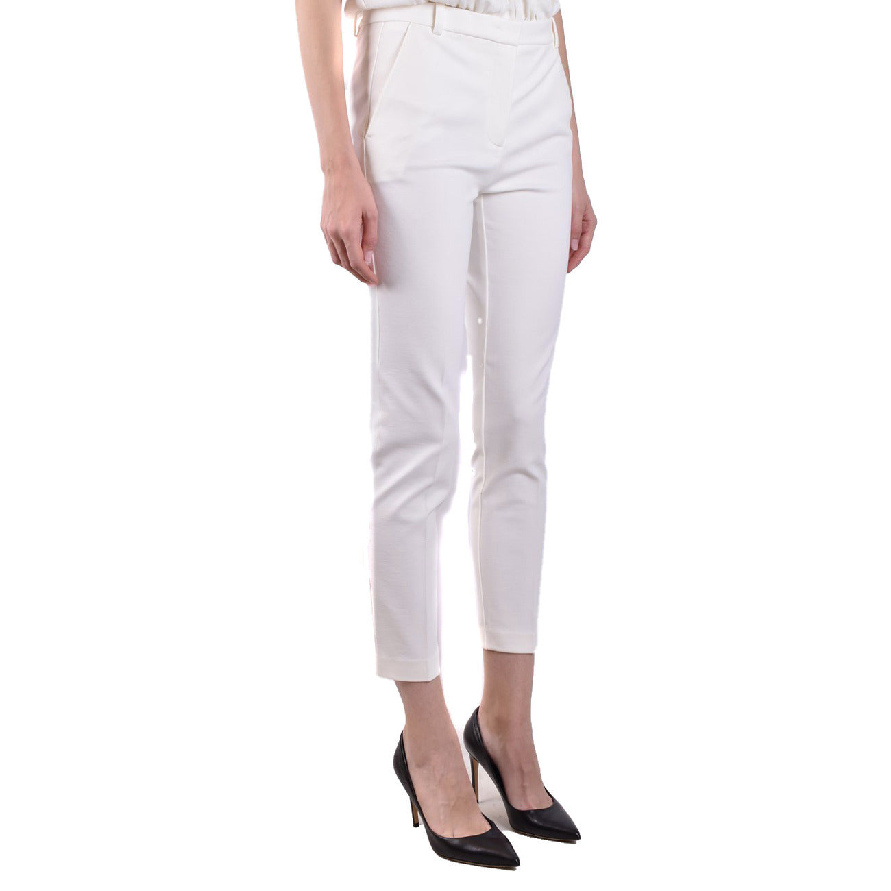 2424343 Pinko Pantaloni Bianchi Donna Viscosa 67% Poliammide 28% Elastan 5%