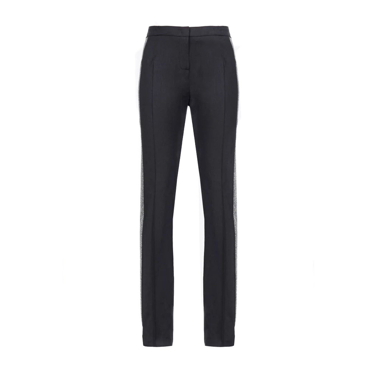 2422964 Pinko Pantaloni Neri Lana Viscosa Made Italy Donna