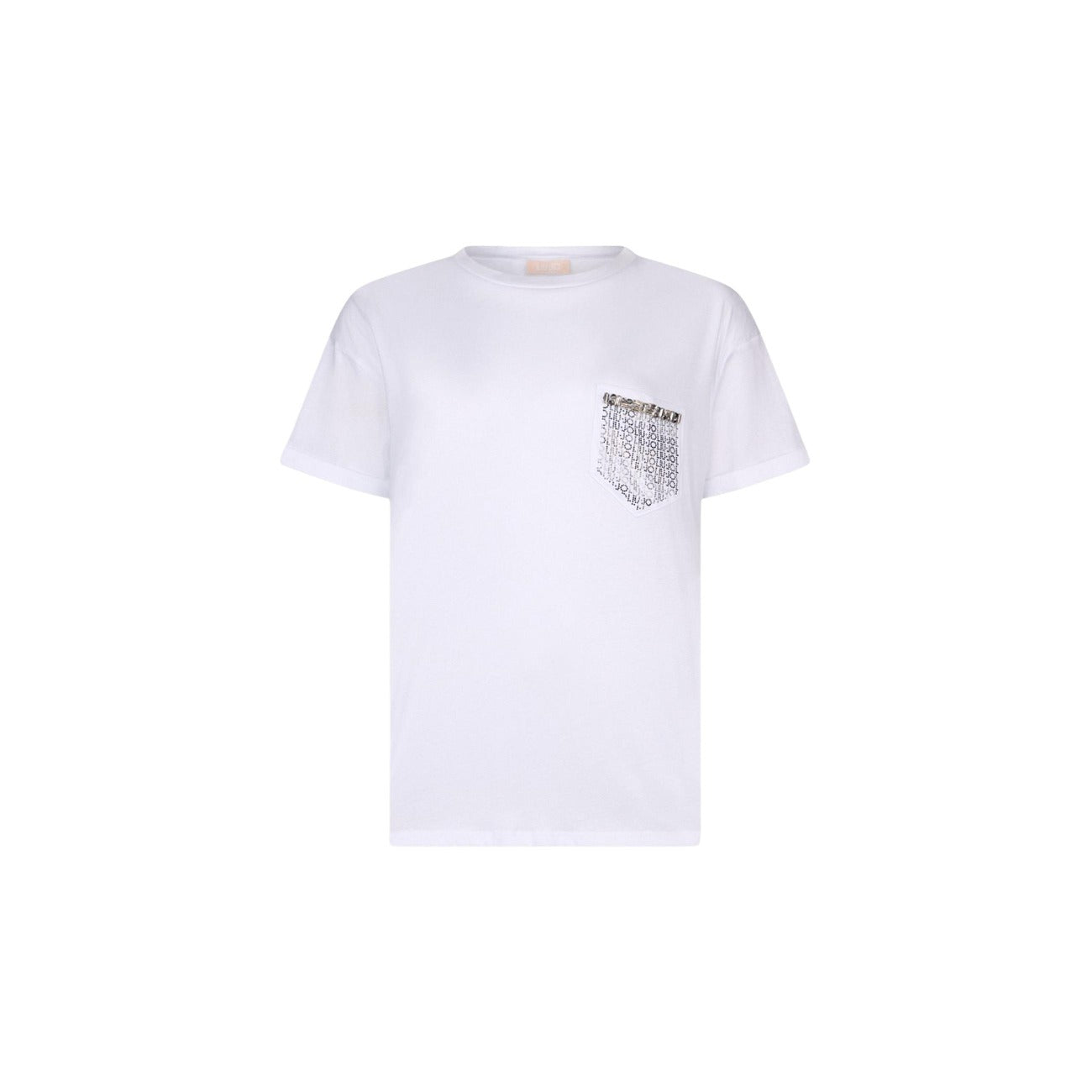 2455832 Liu Jo T-Shirt Donna Bianca Cotone Tasca