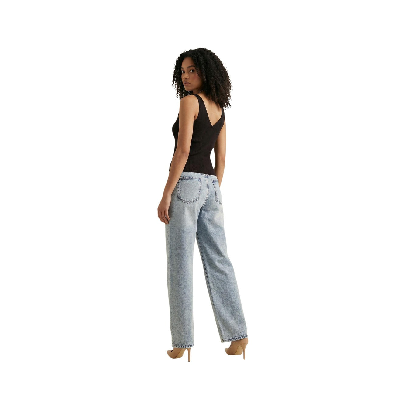 2455470 Jacqueline De Yong Canotta Marrone Viscosa Scollo V Donna