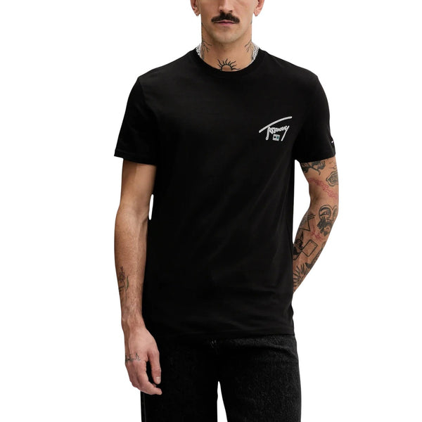 T-shirt Nera Stampa Cotone Organico Uomo