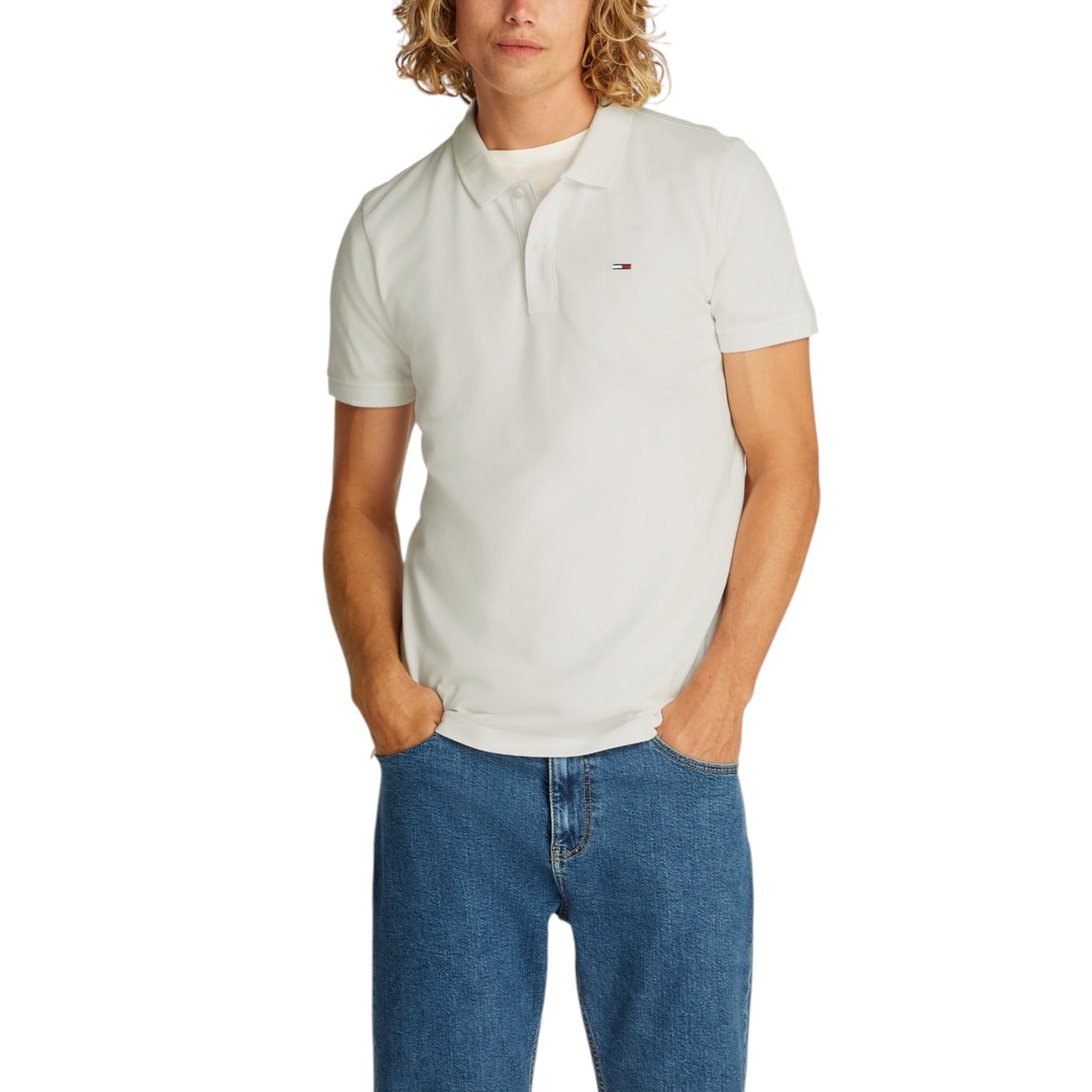 2409289 Tommy Hilfiger Jeans Polo Bianco Uomo
