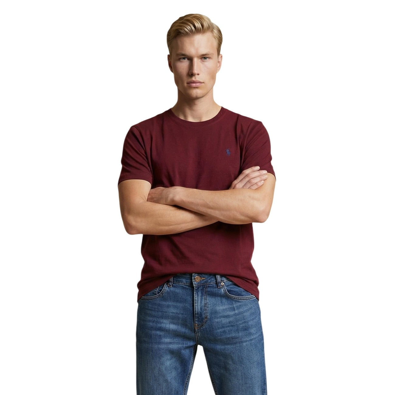 2460681 U.S. Polo Assn. T-Shirt Bordeaux Uomo