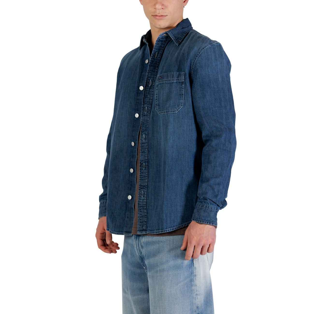 2447952 Tommy Hilfiger Jeans Camicia Blu Uomo