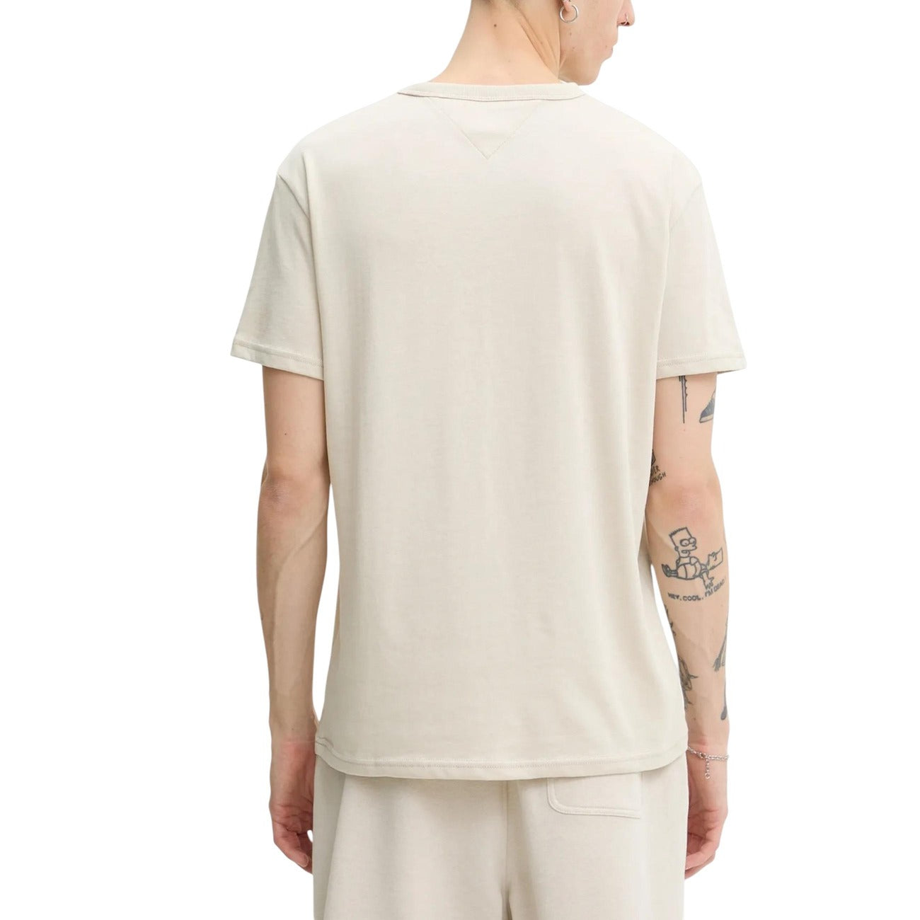 2447531 Tommy Hilfiger Jeans T-shirt Beige Cotone Organico Poliestere Uomo