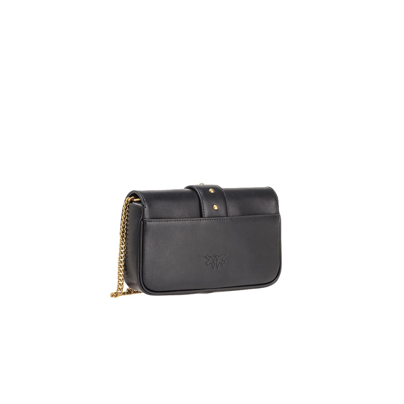 2407977 Pinko Borsa Tracolla Nera Pelle Bottone Gancio Donna