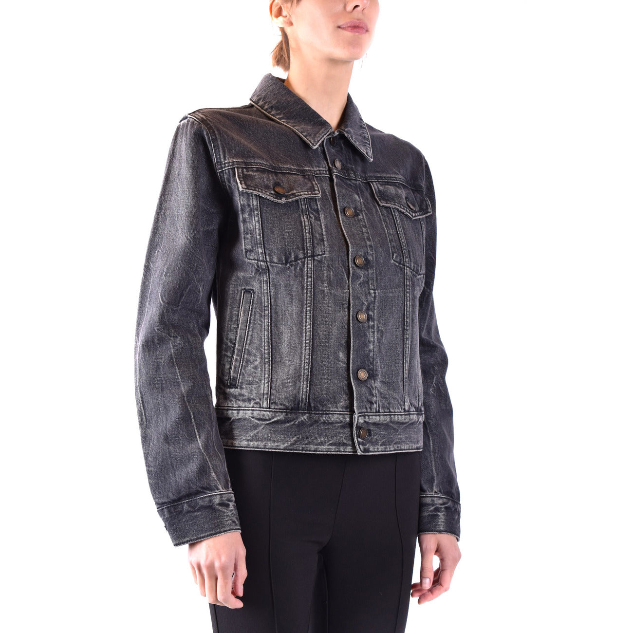 2438395 Saint Laurent Giacca Nera Donna