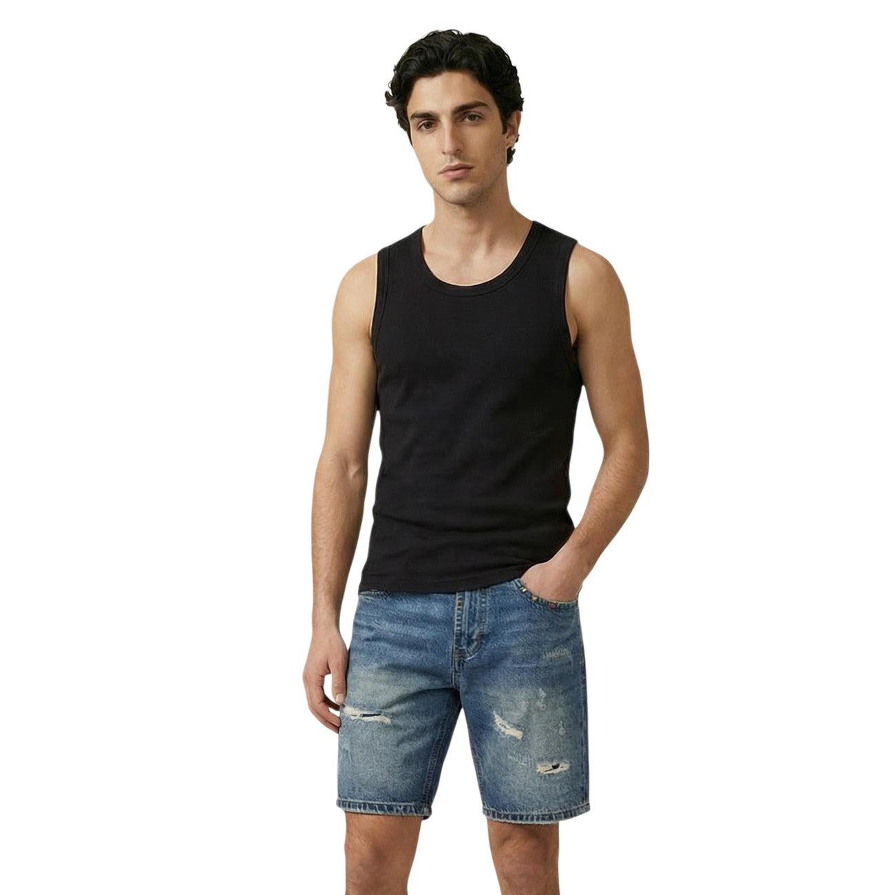 2457359 Gianni Lupo Canotta Nera Uomo