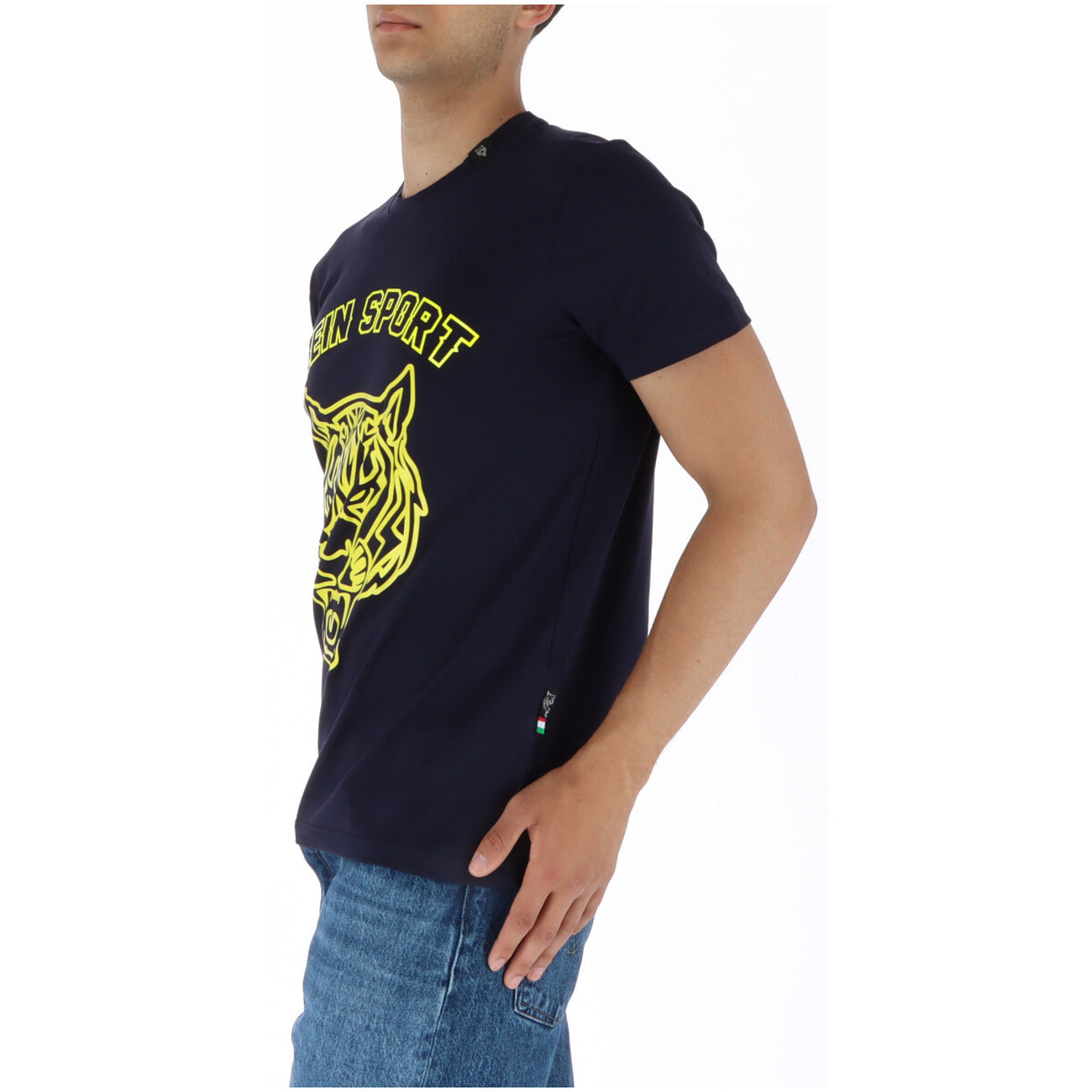 444102 Plein Sport T-Shirt Blu Stampa Uomo