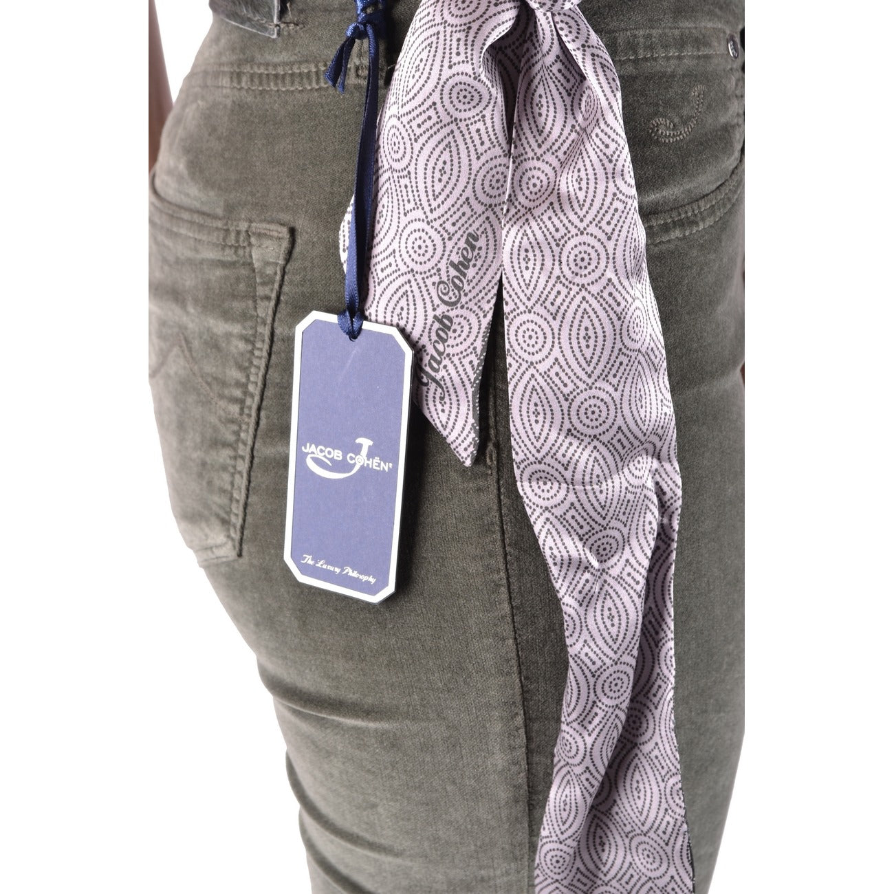 2437700 Jacob Cohen Jeans Verdi Cotone Modal Made Italy Donna
