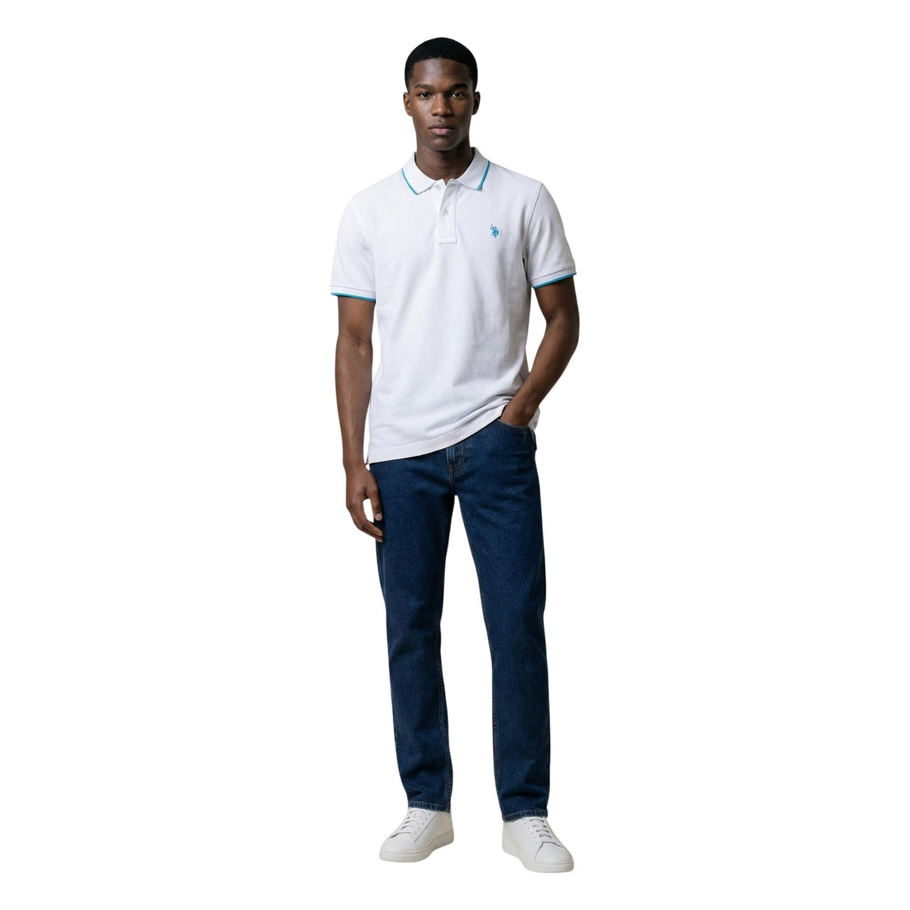 2460310 U.S. Polo Assn. Polo Bianca Cotone Colletto Polo Maniche Corte Uomo