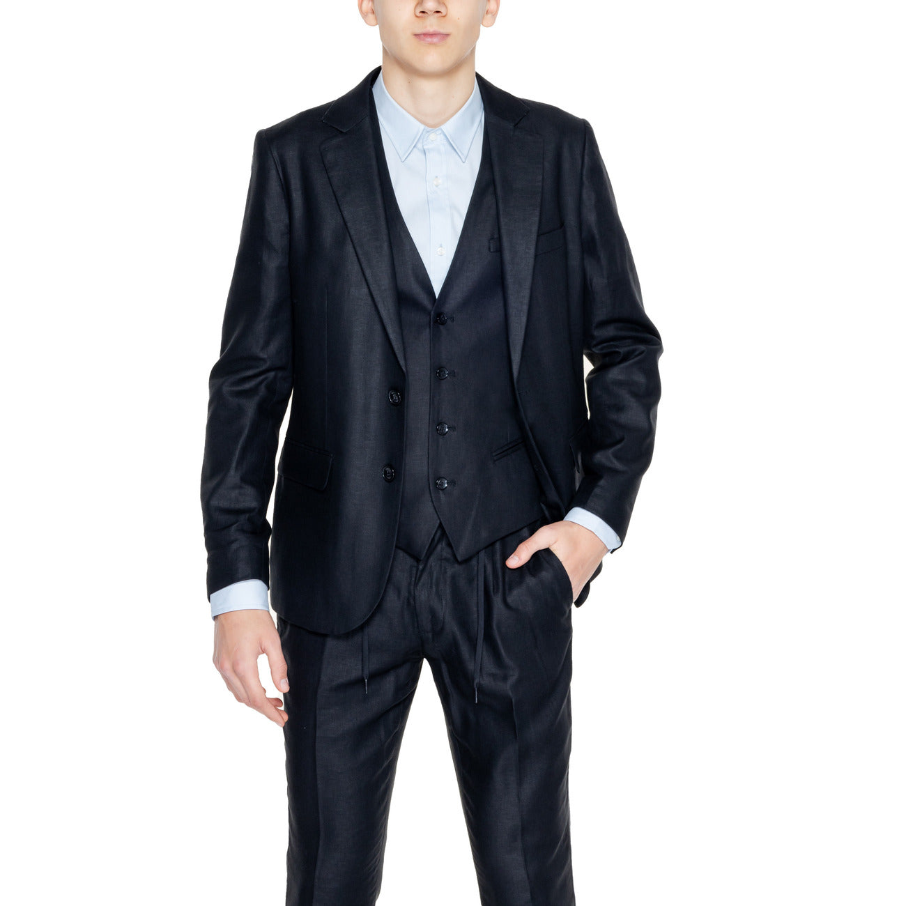 2254117 Antony Morato Giacca Nero Lino Uomo