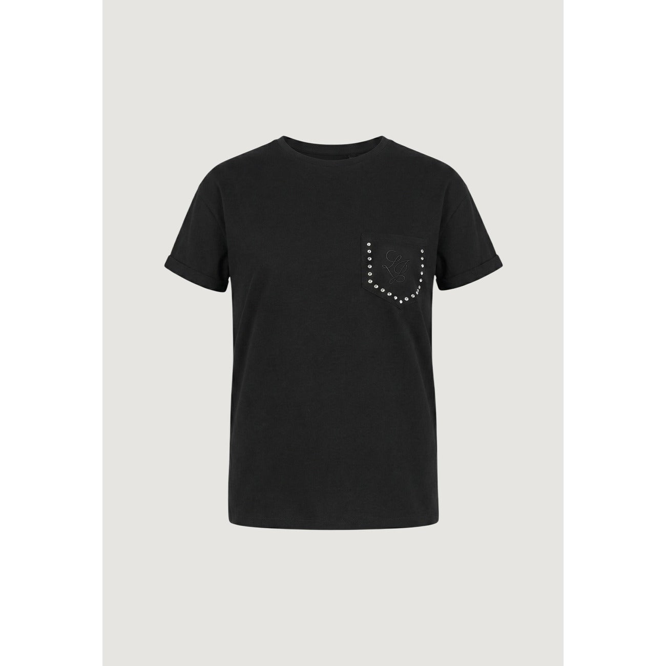 2455837 Liu Jo T-Shirt Donna Nera Cotone Tasca