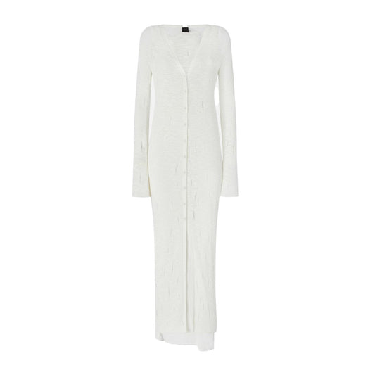 2443135 Pinko Abito Bianco Donna Cotone 93% Nylon 7%