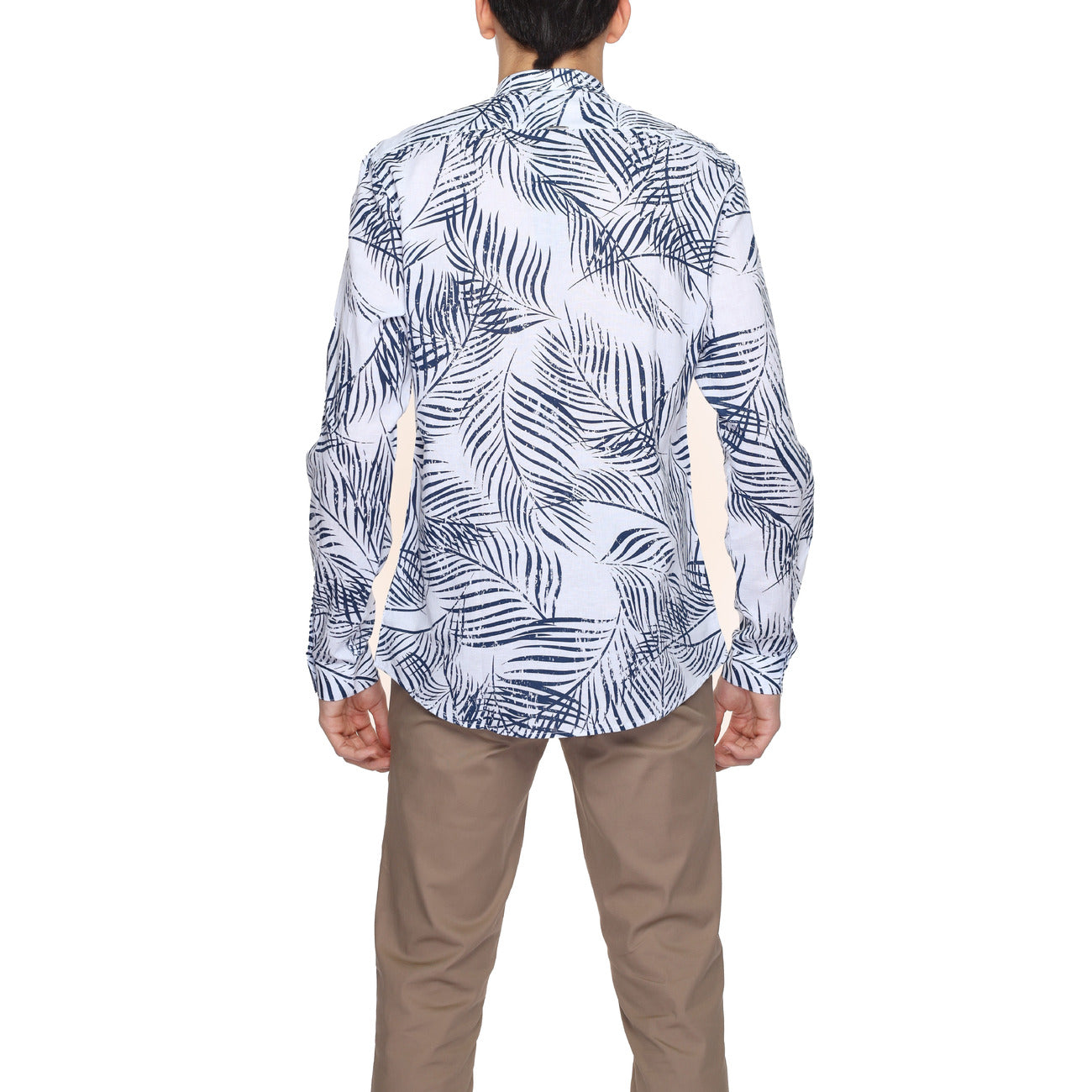 2220345 Antony Morato Camicia Blu Floreale Cotone Lino Uomo